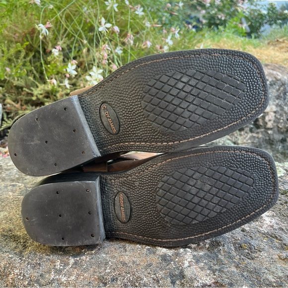 Cody James Harness Square Toe Leather Pull On Riding Cowboy Boots Brown Sz 8 - Picture 7 of 14